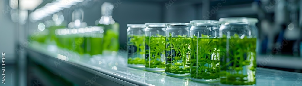 Bioengineered Algae Producing Biofuel in High Tech Sustainable Energy Research Laboratory Bioengineered Algae Producing Biofuel in High Tech Sustainable Energy Research Laboratory