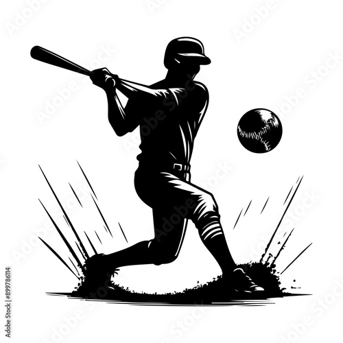 Set of Baseball player silhouette vector, Man Throwing Baseball Silhouette, Baseball player