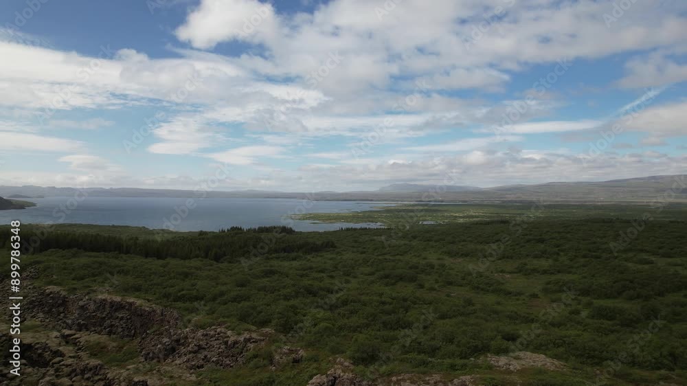 Thingvellir national park in iceland aerial drone view as a touristic concept for traveling to Iceland Thingvellir national park in iceland aerial drone view as a touristic concept for traveling to Iceland