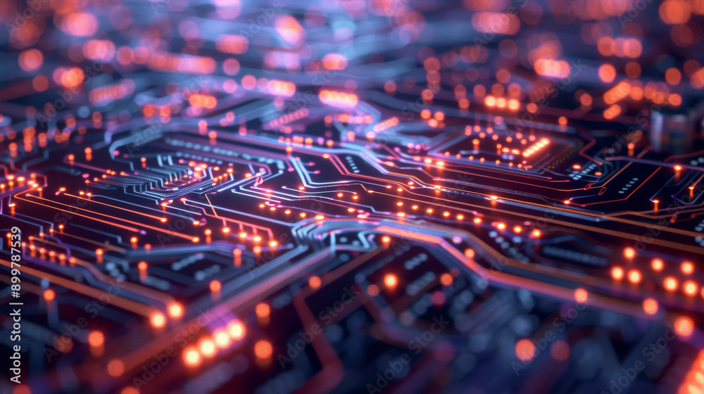 Abstract circuit board designs with bright highlights Abstract circuit board designs with bright highlights