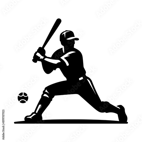 Set of Baseball player silhouette vector, Man Throwing Baseball Silhouette, Baseball player