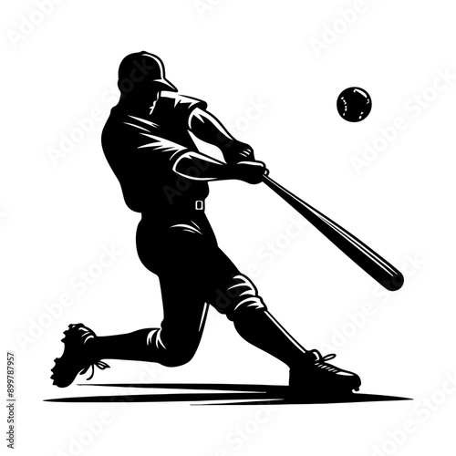 Set of Baseball player silhouette vector, Man Throwing Baseball Silhouette, Baseball player