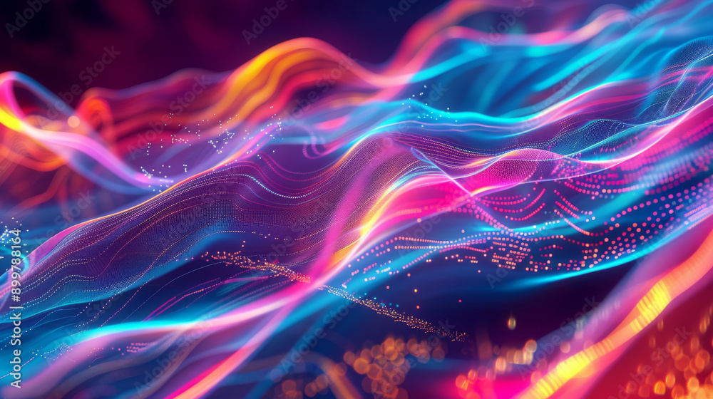 Fototapeta premium Abstract digital waveforms with vibrant colors