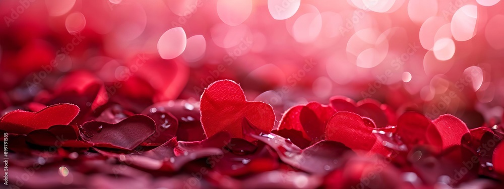 Beautiful red card with hearts. Love concept, Valentine's Day greeting card. Selective focus. Generative AI, Beautiful red card with hearts. Love concept, Valentine's Day greeting card. Selective focus. Generative AI,