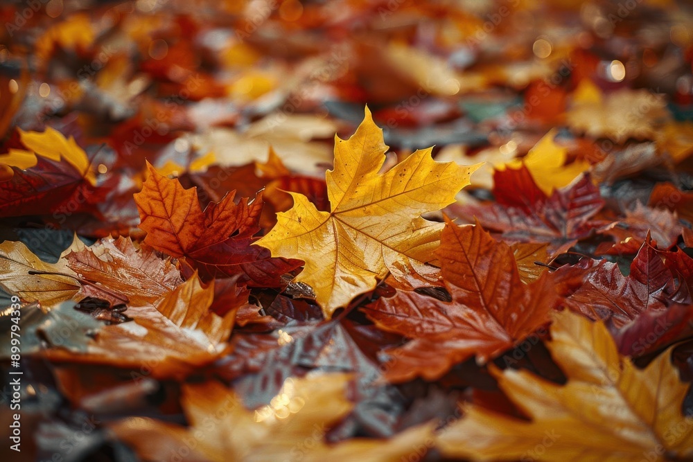 A close-up of colorful autumn leaves scattered on the ground. The leaves are in various shades of red, orange, and yellow. The image is perfect for autumnal themes. A close-up of colorful autumn leaves scattered on the ground. The leaves are in various shades of red, orange, and yellow. The image is perfect for autumnal themes.