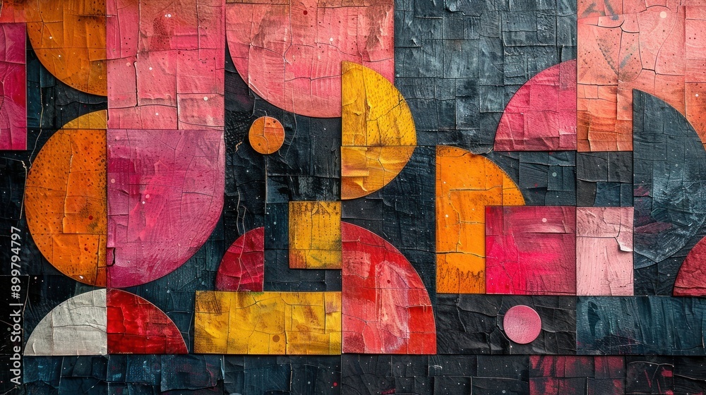 Fototapeta premium Abstract Geometric Artwork with Vibrant Colors