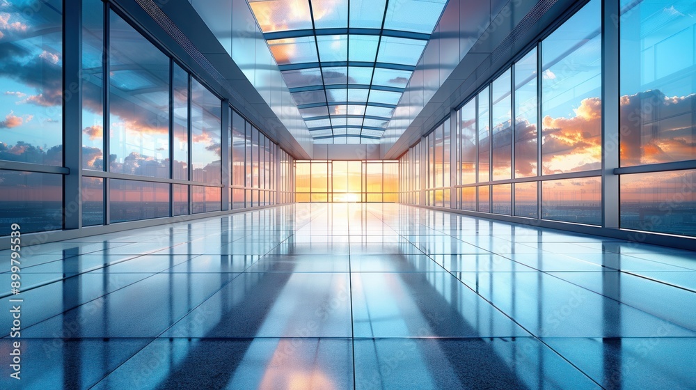 Skyline View From A Glass Corridor Skyline View From A Glass Corridor