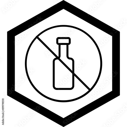 No Alcohol Vector Icon Design