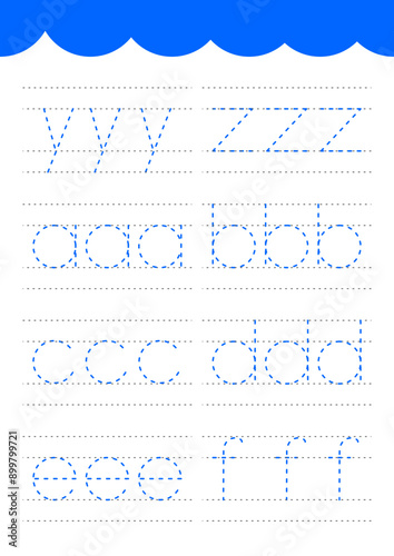 alphabet trace with guideline