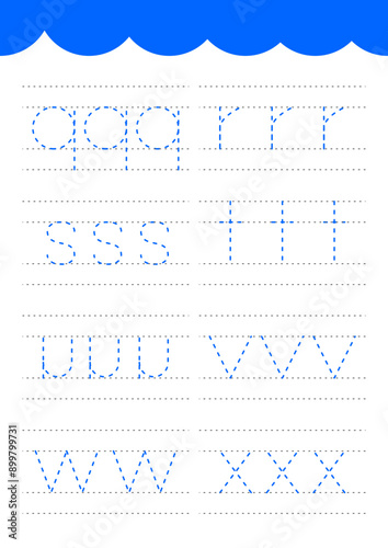 alphabet trace with guideline