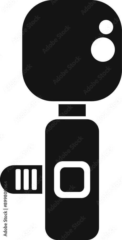 Silhouette of a modern action camera, designed for capturing extreme sports and adventures Silhouette of a modern action camera, designed for capturing extreme sports and adventures