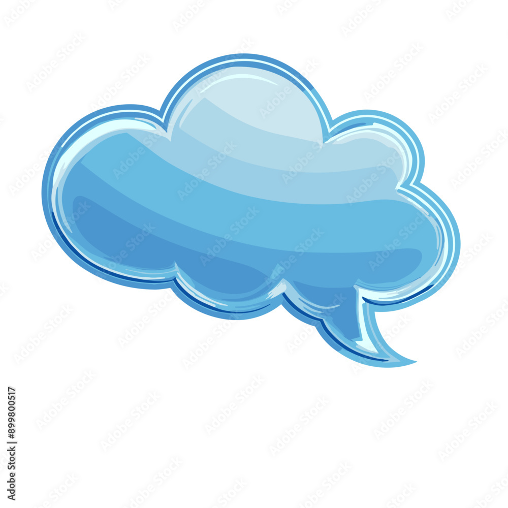 Glossy Blue Speech Bubble Illustration with Copy Space Glossy Blue Speech Bubble Illustration with Copy Space