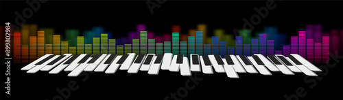 Abstract piano keys on rainbow equalizer 