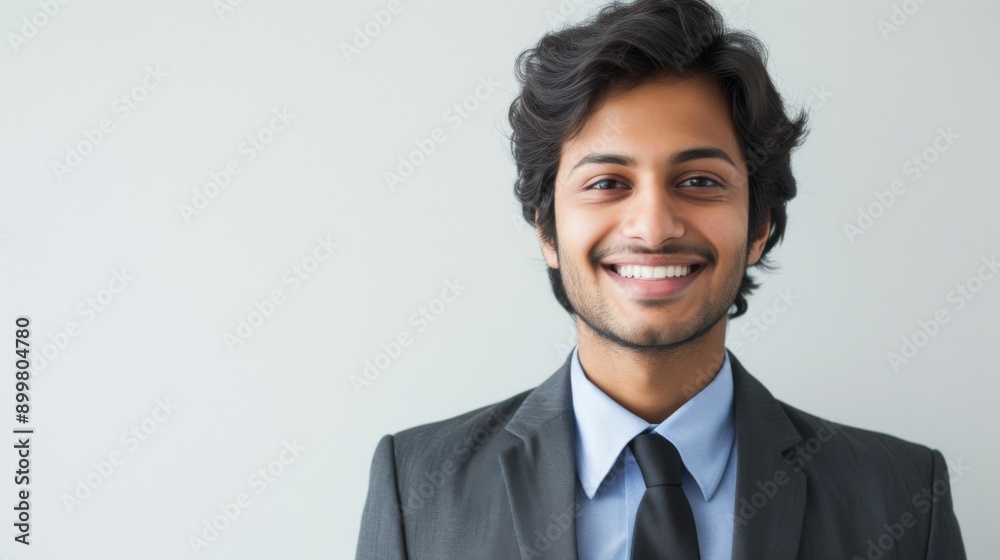 Young Indian professional, smiling confidently, isolated on a white background Young Indian professional, smiling confidently, isolated on a white background
