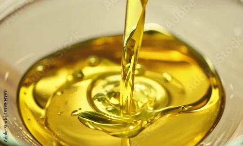 Pouring Golden Liquid Into a Bowl