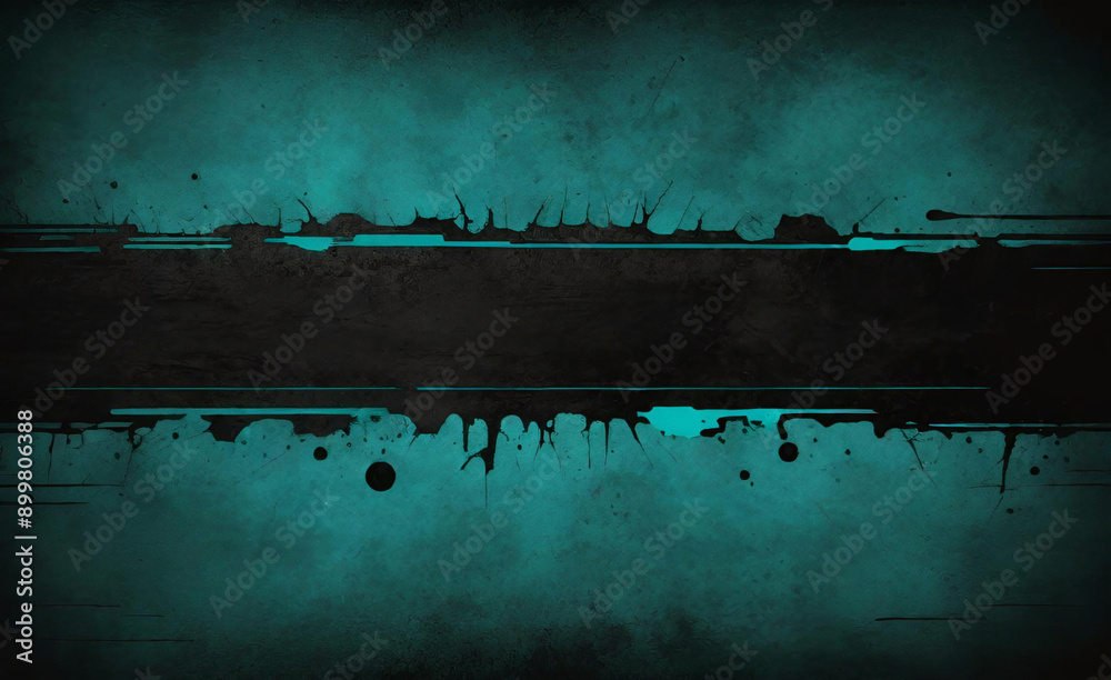 Fototapeta premium Rich blue green background texture, teal or turquoise color with distressed blue border grunge texture, abstract marbled bark or stone design, blank blue paper with texture 