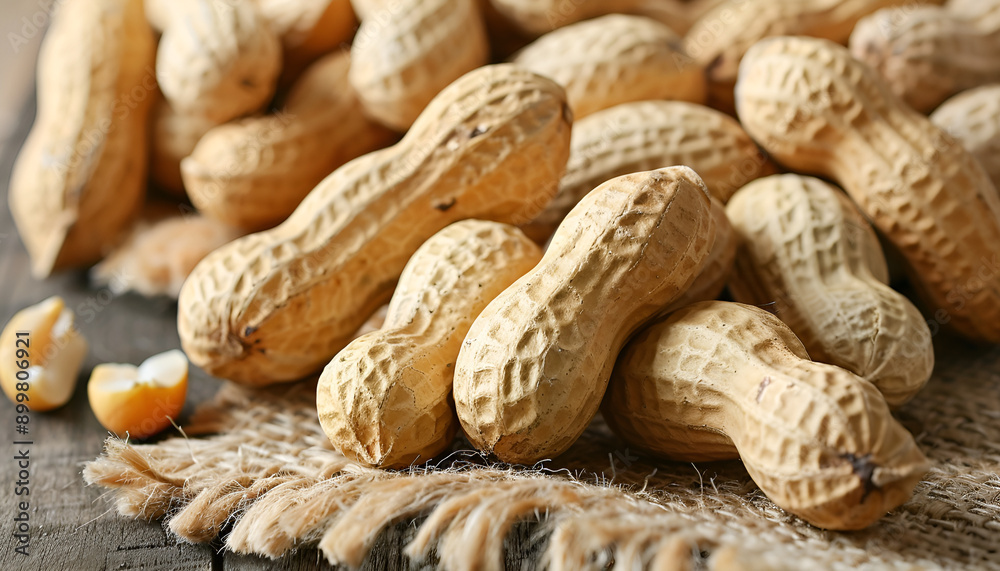 Many fresh unpeeled peanuts as background, closeup Many fresh unpeeled peanuts as background, closeup