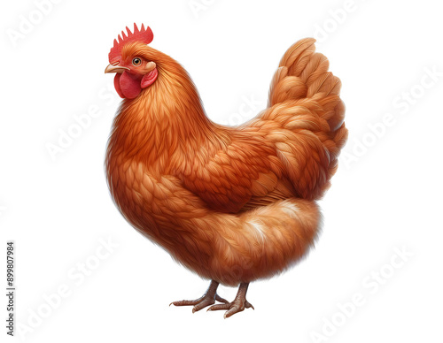realistic chicken stand 3d illustration isolated on a transparent background