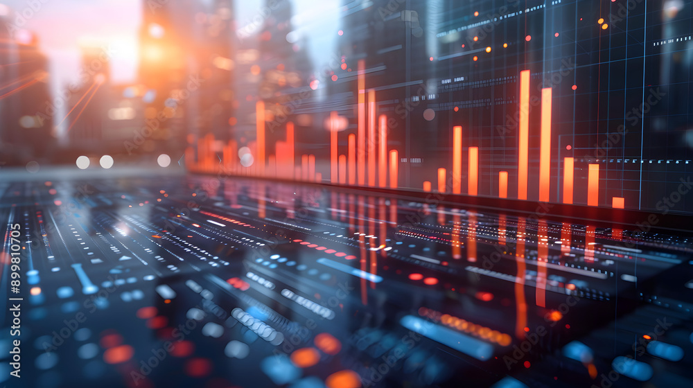 Fototapeta premium Business analytics and financial technical finance banner background