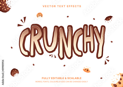 Editable text style effect with Crunchy words fun art text style theme