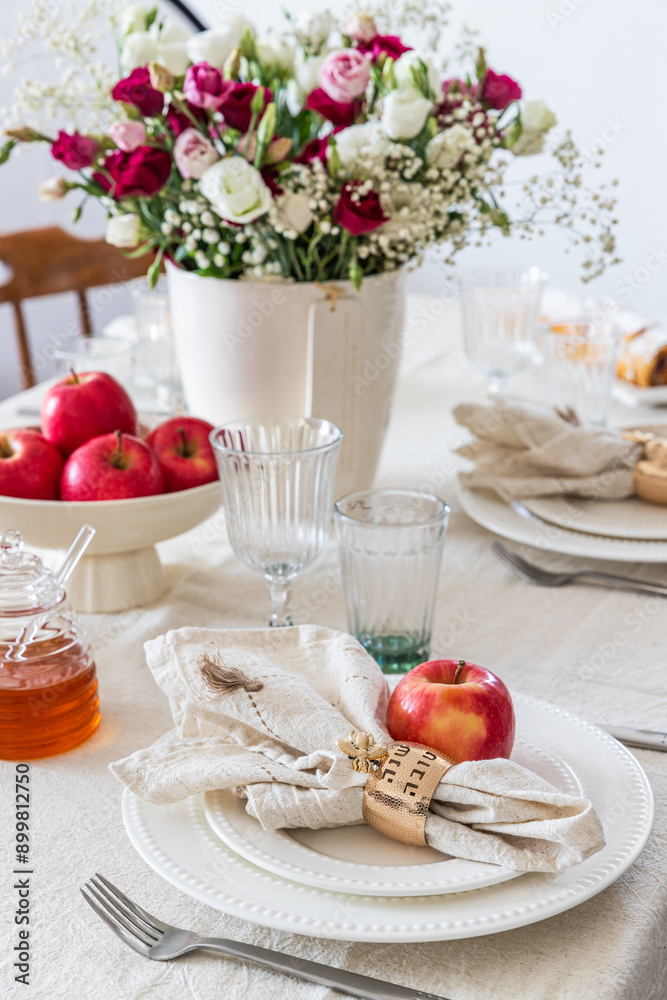 Holiday table decor. Rosh hashanah jewish New Year holiday concept. Holiday table decor. Rosh hashanah jewish New Year holiday concept.