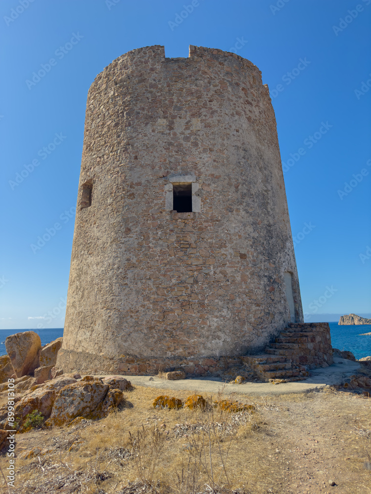 The Spanish Tower of Porto Budello or La Torre Spagnola Capo Teulada, Sardinia, Italy The Spanish Tower of Porto Budello or La Torre Spagnola Capo Teulada, Sardinia, Italy