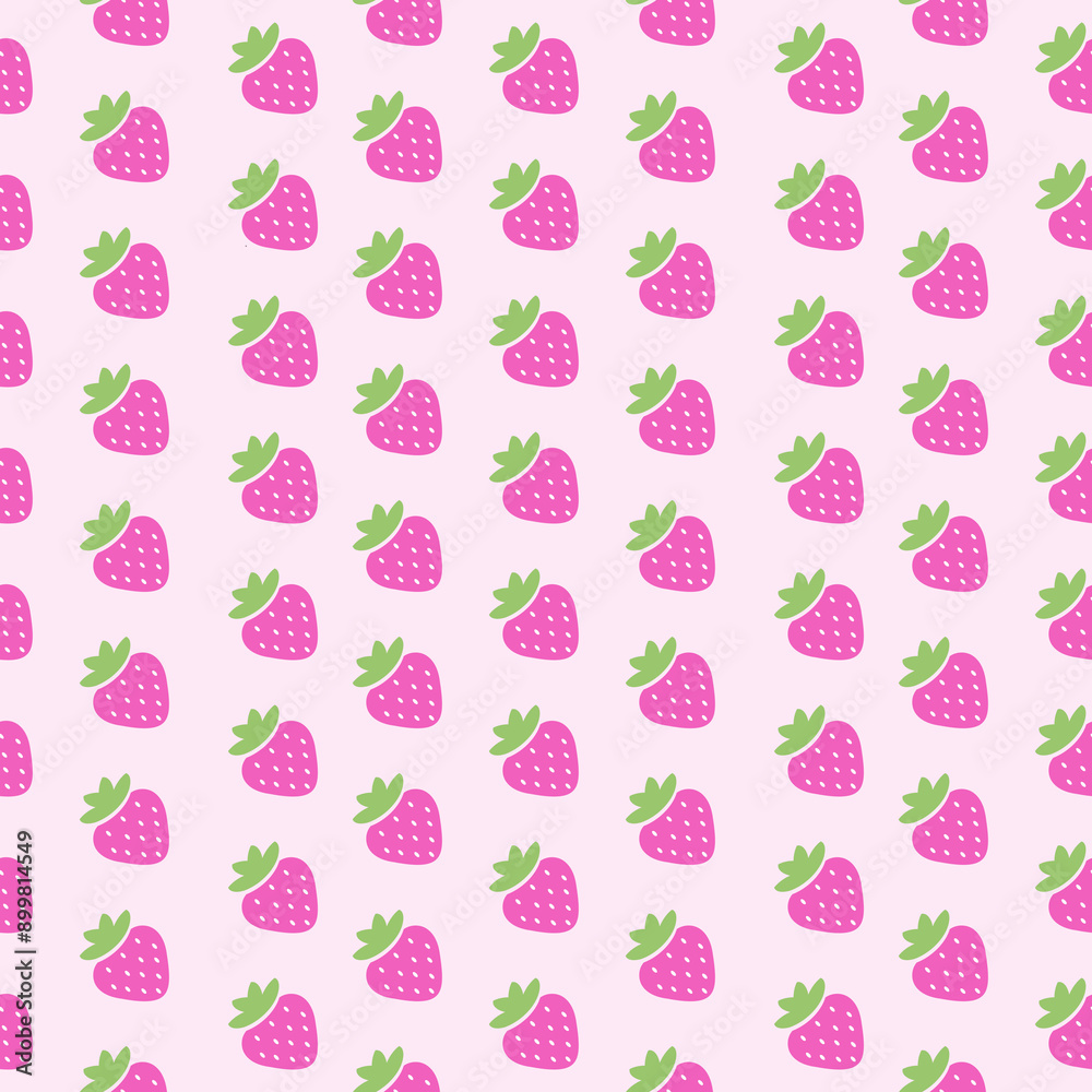 Pink Strawberry Repeat Seamless Pattern Pink Strawberry Repeat Seamless Pattern