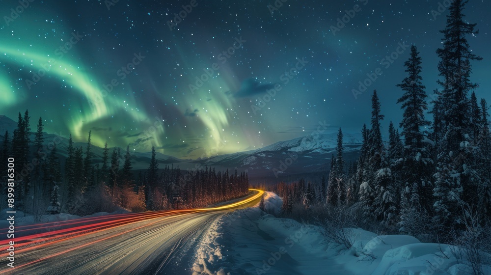Fototapeta premium landscape panoramic on winter snow ice
