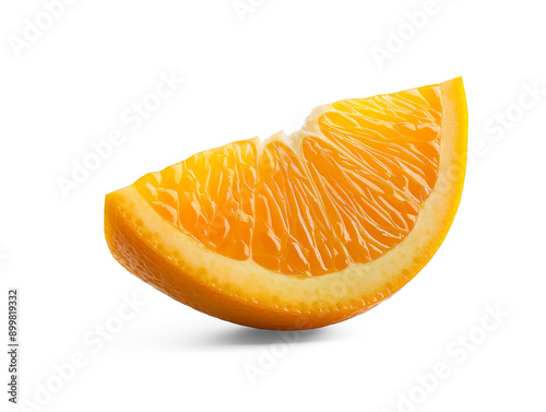 A close-up of a juicy orange slice with vibrant colors and shadow, isolated on a transparent background.