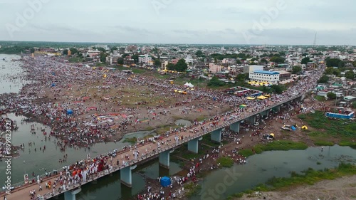 Aerial view of the Pandharpur city, Maharashtra, India photo