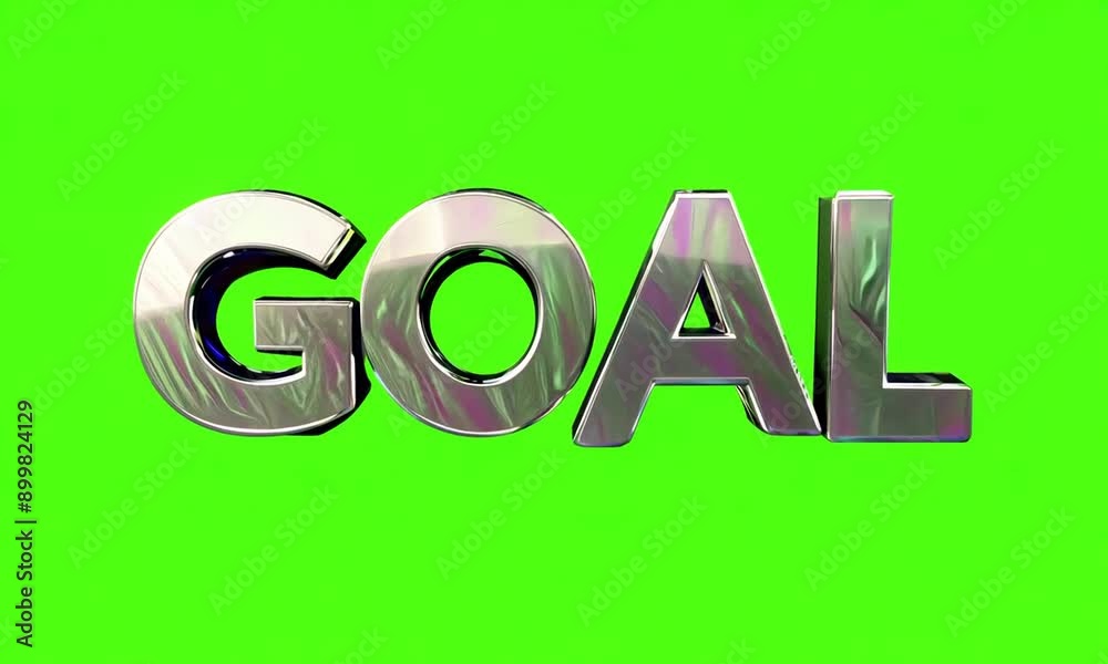 3D Chrome 'GOAL' Text Rendering