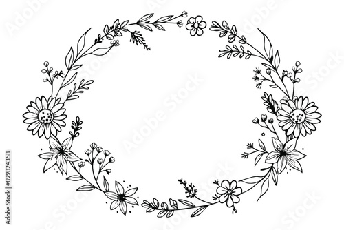 Hand drawn floral frame collection
