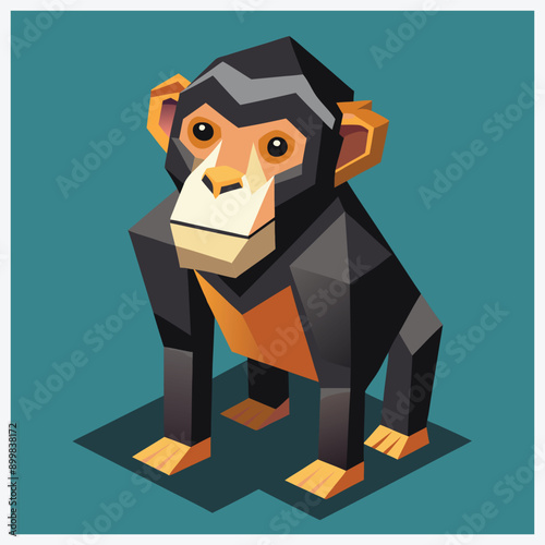 Chimpanzee Isometric Illustrations, Stunning Artworks of Our Closest Relatives