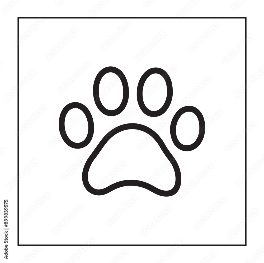 Hand drawn paw vector design on a white background Hand drawn paw vector design on a white background
