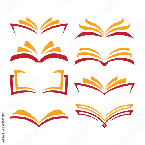 Open Book Logo Vector Illustration