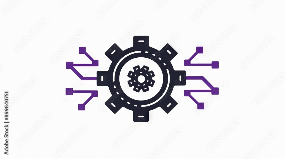 An icon of an interconnected gear with purple circuit lines, representing the integration and ID: de30bd29-4611-4ee4-930e-02db1a2b759d An icon of an interconnected gear with purple circuit lines, representing the integration and ID: de30bd29-4611-4ee4-930e-02db1a2b759d