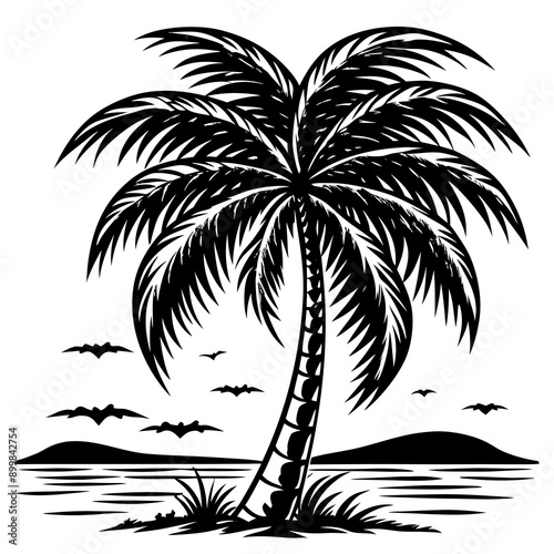 black and white tree
