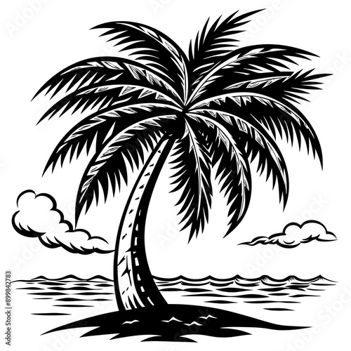 black and white tree
