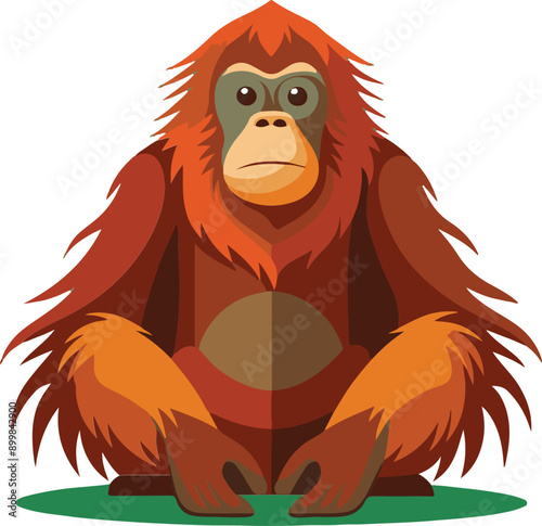 Orangutan silhouette vector art illustration White Background Free Download