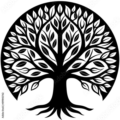 abstract tree with black background