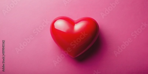 Red Heart on Pink Background, heart, love, valentine, romantic