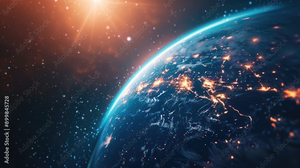 Fototapeta premium planet earth with internet AI generated