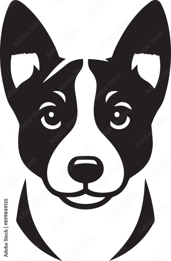Basenji dog icon isolated on a white background. Basenji dog logo illustration. Basenji dog icon isolated on a white background. Basenji dog logo illustration.