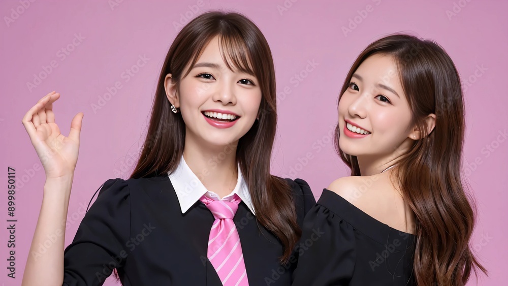 笑顔の女性モデル