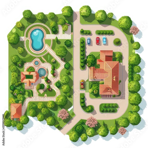 Landscape architect design backyard plan for villa

