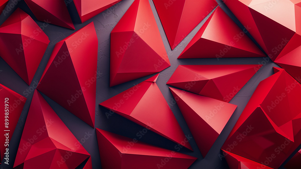 Abstract Geometric Prism Ensemble: A Unique Background for Wall Art and Wallpaper Design with Vibrant Red and Burgundy Shapes Abstract Geometric Prism Ensemble: A Unique Background for Wall Art and Wallpaper Design with Vibrant Red and Burgundy Shapes