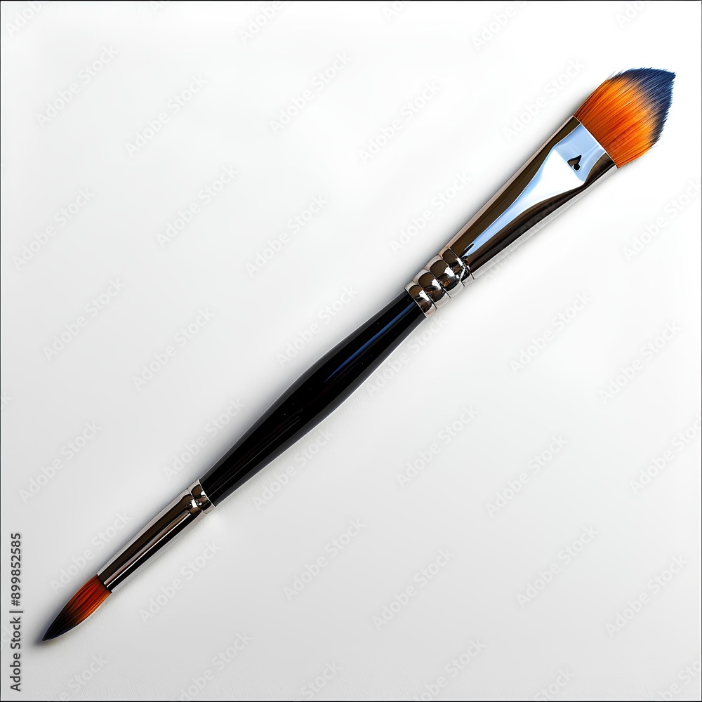 paintbrush isolated on white background with shadow. clean brush for art class top view paintbrush isolated on white background with shadow. clean brush for art class top view