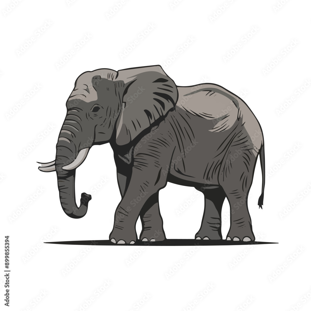 Fototapeta premium An elephant vector on a white background.eps