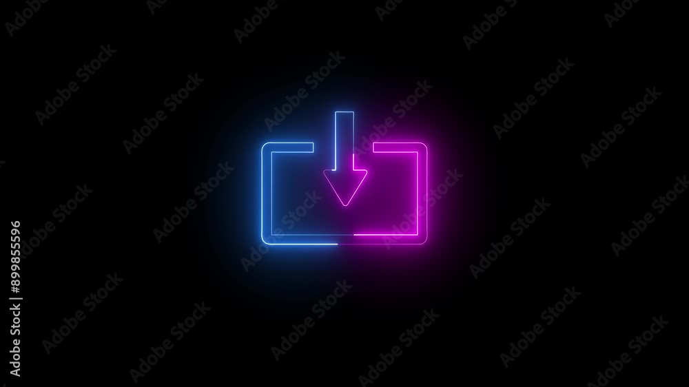 Neon glow message icon animation. double neon shape on the black background. 4k video Neon glow message icon animation. double neon shape on the black background. 4k video