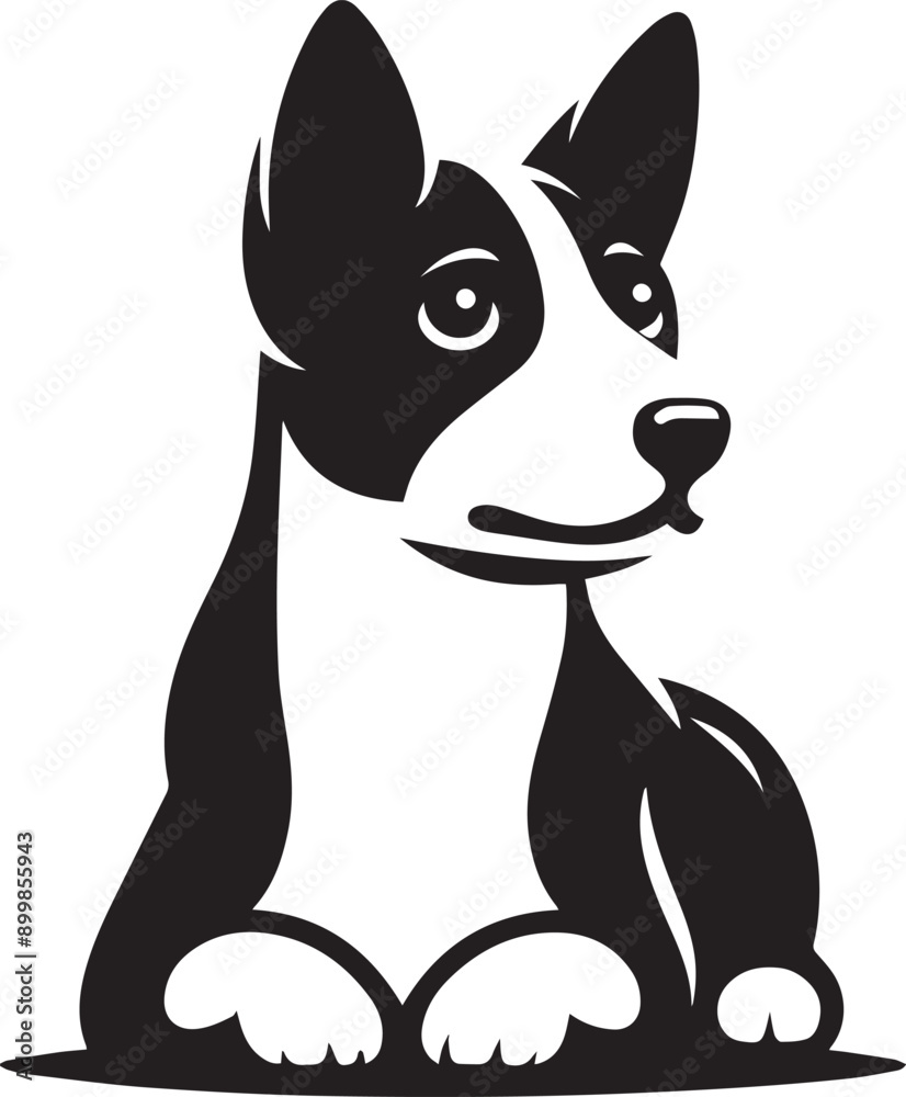 Basenji dog icon isolated on a white background. Basenji dog logo illustration. Basenji dog icon isolated on a white background. Basenji dog logo illustration.